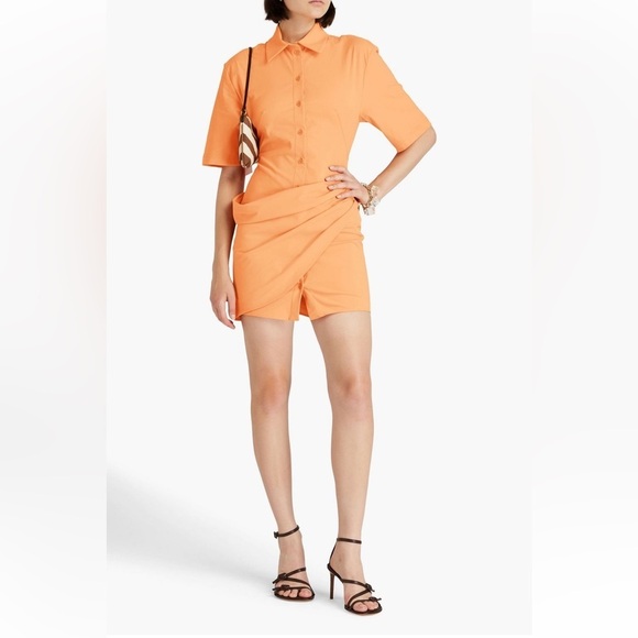 Jacquemus Dresses & Skirts - Jacquemus NWT Orange Le Raphia ‘La Robe Camisa’ Minidress SZ 34